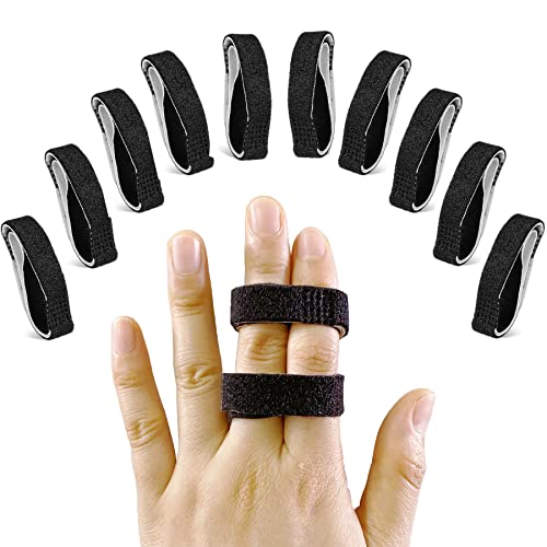 Jrery-Key Finger Straps Buddy Tape 10 Pack, No-Slip Pinky Finger Splint For Trigger Fingers/Sprained Fingers/Swollen Fingers/Injured Finger Support, Washable And Reusable (10 Pack- With Padded) #TOP16