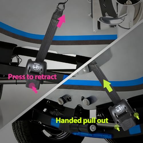 Retractable Transom Boat Tie Down Straps Boat Trailer Tie Down Strap 2x43-Inch, 2500lbs Break Strength with Quick Release Lock (Plastic) - Image 5