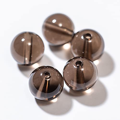 パールクリエイト AAA スモーキークオーツ 茶水晶 8mm５粒 両穴 穴あり パワーストーン 天然石 クリスタル