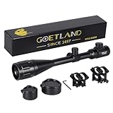 Goetland Gewehr Zielfernrohr 6-24x50 AOEG Airsoft Rangerfinding Rot Grün Fadenkreuz mit Montage Ringe SFP für Taktische Jagd Armbrust Luftgewehr Sportschützen