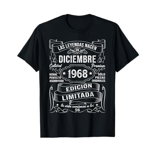 Las Leyendas Nacen Diciembre 1968 Regalo 56 Años Cumpleaños Camiseta