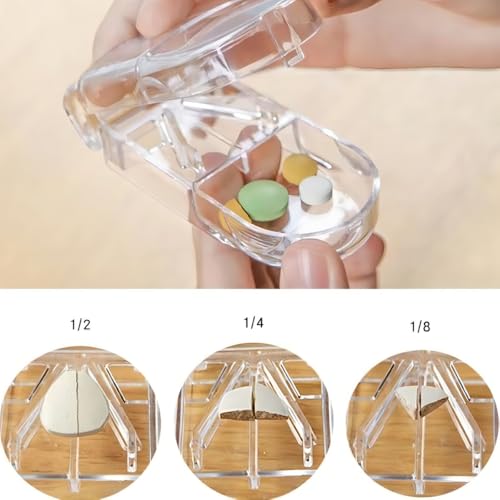 Kit Organizador Caixa Porta Comprimidos Semanal Manhã e Noite Remédio Cápsulas + Cortador de Comprim