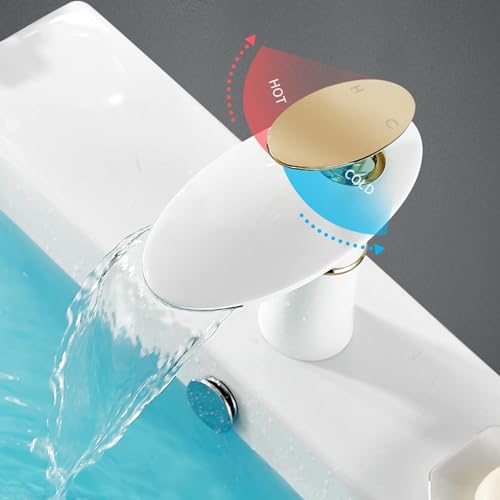 Grifo de lavabo monomando antical con salida de agua en cascada suave para evitar salpicaduras 3
