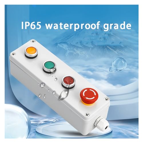 Boîte de commande pour réservoir d'eau avec bouton fléché et arrêt d'urgence électrique industriel