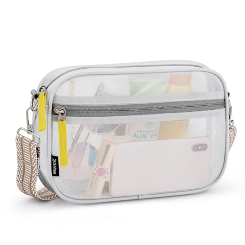 G4Free Clear Sling Bag Clear Crossbody Mesh Purses for Women, Transparent Lightweight Chest Bag