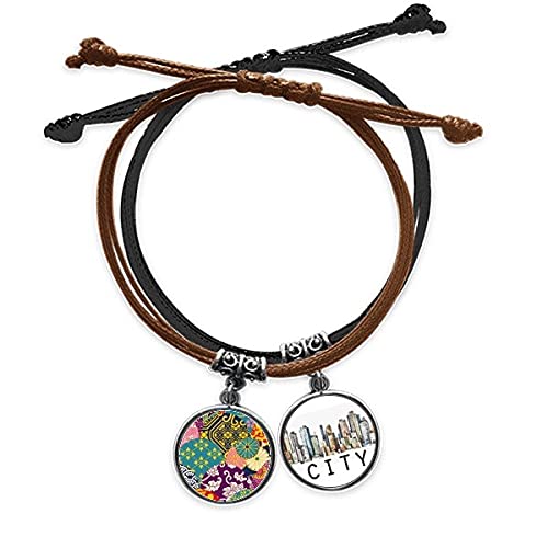 Bracelet style japonais original en cuir et fleurs : Idée cadeau idéale