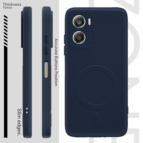 Image of Pikkme Back Cover for Motorola Moto G06 Power Soft Matte Silicone Mag-Safe Design (Mag-Safe Not Support) Camera Protection | Slim Fit Bumper Cover (Blue)