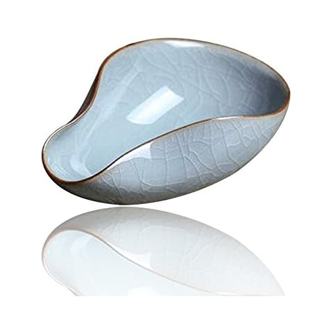 LWXLJMJZC Porcelain Cha He Tea Vessel-Coffee Beans Dosing Cup-Ge Yao Tea Accessory With Crack Pattern-Chinese Tea Scoop Cover