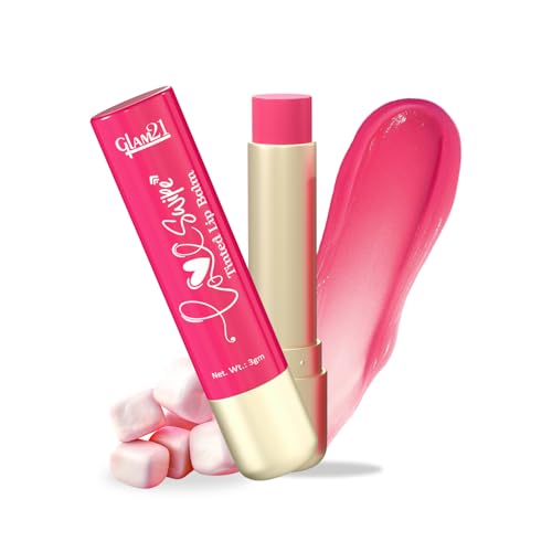 Image of Glam21 Love Swipe Tinted Lip Balm | Lip Care with Vitamin C, Hyaluronic Acid, Ceramide & SPF 30 | Hydrates, Protects & Nourishes for Soft, Radiant Lips All Day | 3gm (Pink Marshmallow)