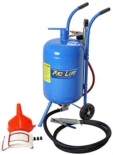 Pro-Lift-Werkzeuge Mobiles Sandstrahlgerät 32l Kessel Schlauch + Pistole Sandstrahlkabine 32 Liter Druckluft Sandstrahlanlage Strahlgerät mobil Cover