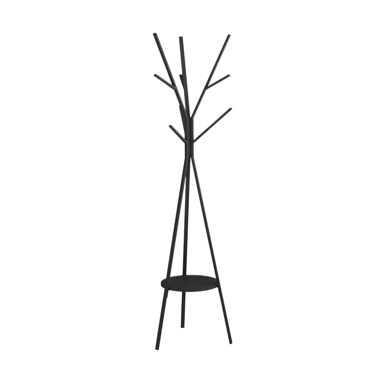 Zyyanshop Black Coat Rack Tree Coat Rack Stand Display Metal Hat Hanger Garment Storage Holder