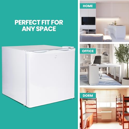 Image of Koolatron Mini Upright Freezer 1.2 cu ft (34L) White, Manual Defrost, Space-Saving Flat Back, Reversible Door, Wire Shelf, for Apartment, Condo, Office, RV, Cabin, Dorm Room, Home Bar