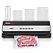 Bonsenkitchen Vacuum Sealer, Multi-Functional Food Sealer with 1 Roll Bag+ 50 Bags, Fast-Compact Design | Bag Storage | Built-in Cutter, External Vacuum System & Accessory Tube, Silver