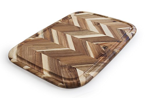 Madeira Acacia Herringbone Cutting Board, 13" x 19"