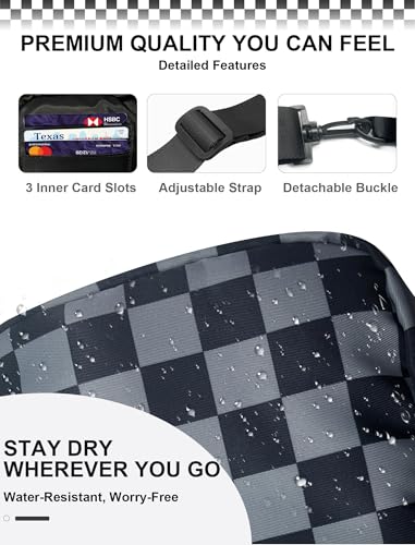 Image of Checkered Sling Bag for Women, Spacious Checkered Crossbody Bag Shoulder Bag Purse with Adjustable Strap, Travel