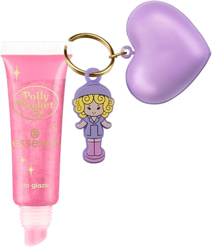 essence Polly Pocket lip glaze, Lipgloss, Nr. 01, Pink, mit Ölen, natürlich, schimmernd, vegan, ohne Parabene, ohne Mikroplastikpartikel, Nanopartikel frei, 1er Pack (10ml)