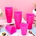 Suclain 50 Pcs 16 oz Valentines Heart Shaped Plastic Cups Love Theme Reusable Disposable Candy Heart Cups for Drink Wine Beverage Bar Wedding Galentines Valentines Day Birthday Party(Rose Red)