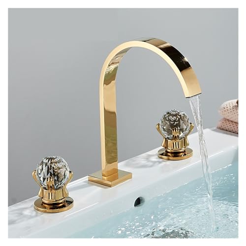 Robinet de baignoire suspendu doré pour salle de bains moderne
