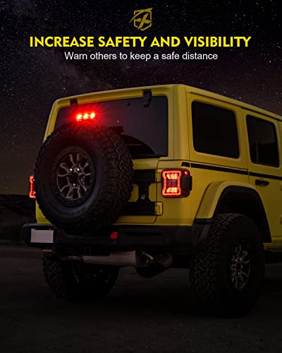 Image of Upgrade High LED 3rd Brake Light Compatible with 18-24 Jeep Wrangler JL JLU | Unique Eagle Claw Design, Brighter, IP68 Waterproof, PC Material, ABS Plastic, Plug N Play