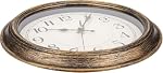 Nicunom 12-Inch Horloge murale rétro, horloges murales anciennes rondes, silencieux non-cliquetant, horloge décorative classique pour la maison salon chambre cuisine Bureau de l'école - Batterie actionnée
