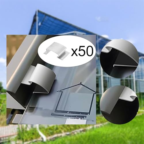 Whtkoph Greenhouse Window Clips, Fixing Clamps, Lightweight Repairing Greenhouse Glazing Clamps, Sprung G Clips for Yard, Gardening, 50pcs