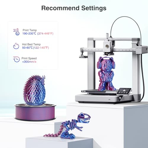 Image of Blue Rose Red Dual Color Silk PLA Filament Multicolor 1.75mm, Dimensional Accuracy ±0.03mm, Shiny Coextrusion 3D Printer Filament 1KG Spool(2.2lbs) for FDM 3D Printers