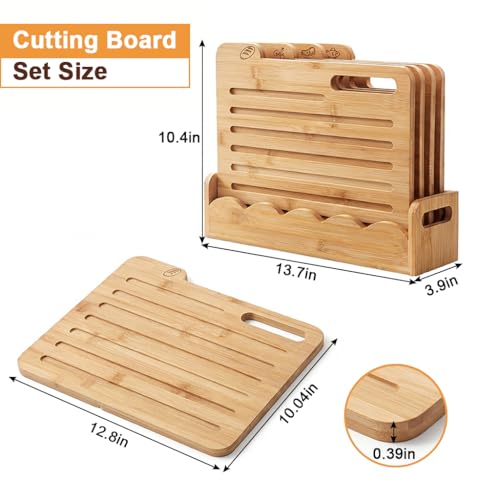 Set 4 Tablas para Cortar de Bambú Rectangulares 12.9 x 9.5 in miniatura 2