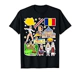 Rumänien Karte Sehenswürdigkeiten Kultur Reise Souvenir Rumänische Flagge T-Shirt