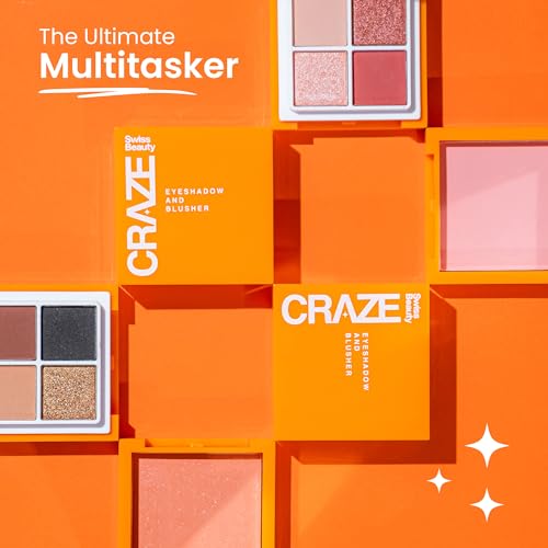 Swiss Beauty Craze 2 in 1 Eyeshadow and Blusher Palette with mirror | With Matte and Shimmer highly pigmented Shades | Shade- Rose Party, 7g - Image 2