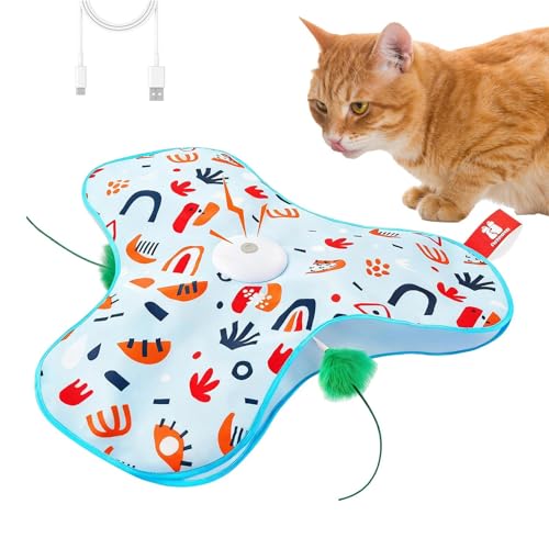 電動猫のおもちゃ、エンゲージメント用の動く隠しティーザー、アクティブな猫のおもちゃを備えたインタラクティブデザイン、電動おもちゃ、家庭、リビングルーム、キッチン、玄関、アパート、コーナー、遊び場用