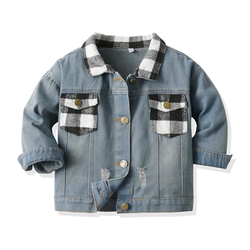 Fnaobai Jeansjacke für Kleinkinder, kleine Jungen und Mädchen, mit...