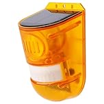 Aolyty LED Solar Powered Motion Sensor Lights, Outdoor Solar Strobe Security Lights, Keep Animal Away Warning Alarm Light, Safety Road Signs for Home Warehouse Farm (Yellow Lampshade)
