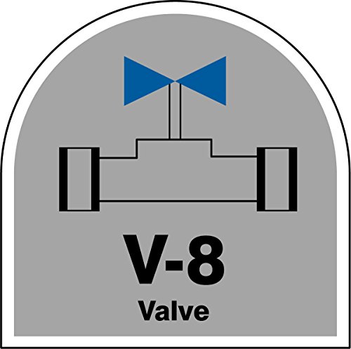 Accuform TDJ208XVM autocollant V-8 Valve 6,3x6,3 cm signalisation grise lot de 5