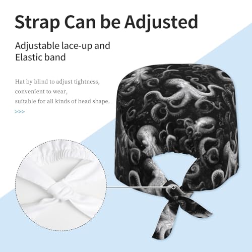 Image of Adjustable Scrub Cap with Sweatband, Breathable Working Hat for Men /Women