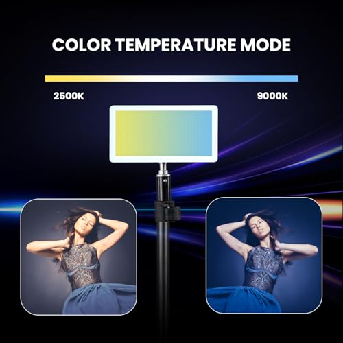 Image of HIFFIN PL-50W Portable RGB Video Light | 50W Power | 2500K-9000K Adjustable Color | 7000mAh Battery | 24 FX Modes | 6600lux Brightness | CRI 95+ | Type-C Charging | Perfect for Photography & Video