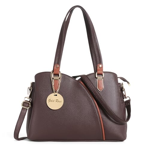 Image of Gold Rose Women's Vegan Leather Handbag - Stylish Shoulder and Crossbody Bag for Women | Multi-Compartment Office, Party and Daily Use Purse