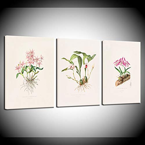Tableau triptyque feuillage végétal sur toile d'art pour décoration intérieure chic