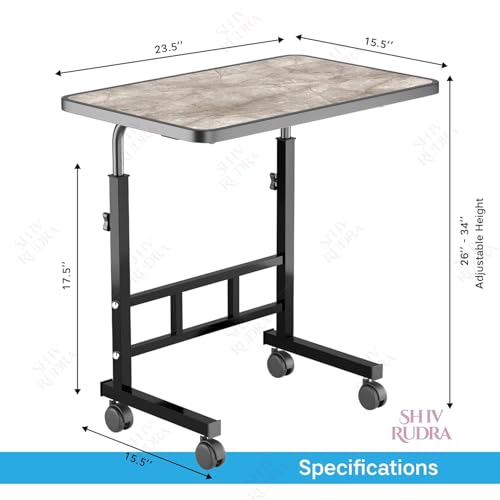 Image of Multi-Purpose Laptop Table, Study Table| Heavy Duty Bed Table| Adjustable for Height, Portable for Office, Work Form Home | DIY Table, Easy to Asembl (Adjustable MARBLEDARK)