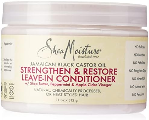 بلسم (للعناية بالشعر) شيا مويستشر وزيت الخروع الجامايكي الاسود، لتقوية وإصلاح الشعر- سعة 11 اونصة بلسم (للعناية بالشعر) شيا مويستشر وزيت الخروع الجامايكي الاسود، لتقوية وإصلاح الشعر- سعة 11 اونصة