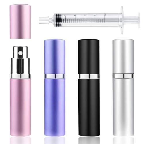 Image of opasyo Portable Mini Refillable Perfume Atomizer Bottle, Travel Size Cologne Sprayer, Travel Atomizer Refllable, MiniPerfume Dispenser, Scent Pump Case, Small Perfumes Spray Bottle 4 Pcs Pack of 5 ml