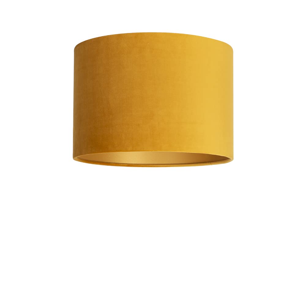 Uniqq Abat-jour velours ocre jaune Ø 35 cm - 20 cm de haut