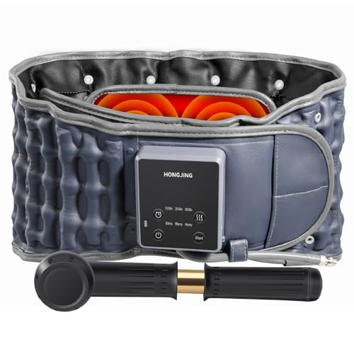 HONGJING Inflatable Decompression Belt with Heating & Vibration for Instant Lower Back Pain Relief - Lumbar Massager Belt Rechargeable, One Size Fits 29-49