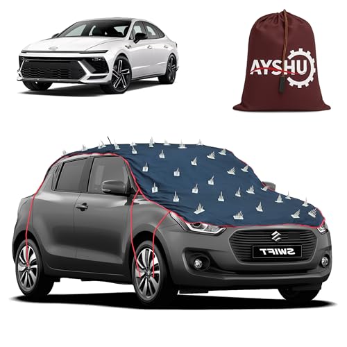Image of AYSHU Water-Resistant Spike Car Cover for Hyundai Sonata - Protects from Dogs, Monkeys, Dust, Sunlight & UV - Full Roof Universal Fit