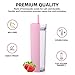 Volhoply 20oz Plastic Skinny Tumblers Bulk 10 Pack,Double Wall Tumbler with Lid and Straw,BPA Free Matte Acrylic Iced Coffee Cups With Straw,Reusable Travel Cute Mug for Party,DIY Gift(Pink, 10 Set)