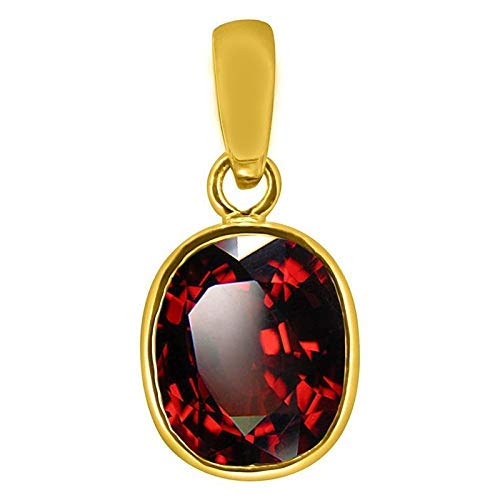 Pendentif en grenat hessonite plaqué or 4 Ratti véritable et non traité pour l'astrologie