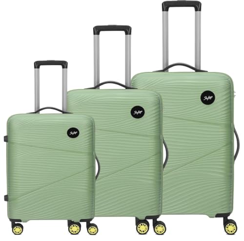 Image of Skybags Swirl Set of 3 Trolley Bag 56, 65 & 75cm | Small+Medium+Large | Hard Luggage | 8 Wheels Suitcase | Combination Lock with Anti-Theft Zipper | Polypropylene | 3 Years Warranty - Unisex (Beige)