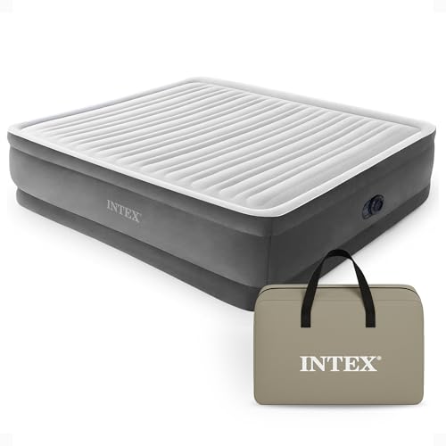 Intex 18' Inflatable King Air Mattress, Elevated Premium Comfort with Built-in Pump, Self-Inflating...