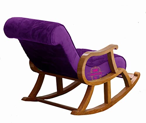 Image of CRAFTCITY Ergonomic Rosewood Rocking Chair (Purple)