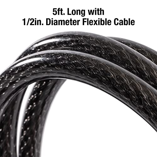 Image of Master Lock Black Set Your Own Combination Bike Lock, Metal Cable Lock has a Weather Resistant Vinyl Coating for Outdoor Durability, 5 Feet Long, 8370D (Pack of 6)