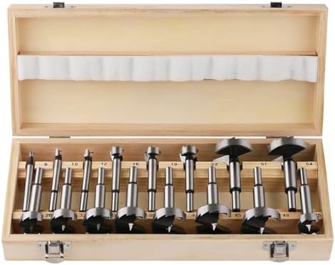 Vearter 10-50mm 15PCS/set Carbon Steel Drill Bits Woodworking Self-Centering Hole Saw Kit Woodcutting Tools